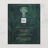 LeahG Emerald Forest Green Wedding INVITE Flyer (Hinten)