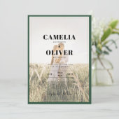 LeahG Emerald Green Foto Overlay Einladung (Stehend Vorderseite)