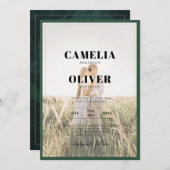 LeahG Emerald Green Foto Overlay Einladung (Vorne/Hinten)