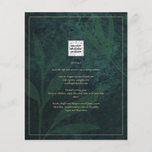 LeahG Emerald Green Foto Overlay Flyer (Hinten)