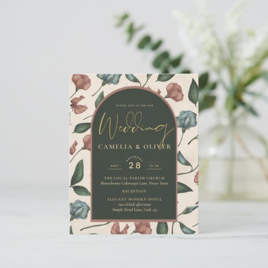 LeahG Emerald Green Terracotta Gold Hochzeit im He (Stehend Vorderseite)