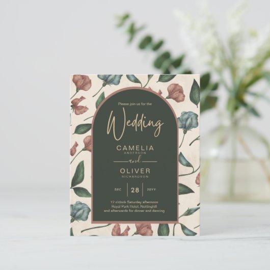 LeahG Emerald Green Terracotta Gold Hochzeit im He (Stehend Vorderseite)