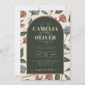 LeahG Emerald Green Terracotta Gold Hochzeit im He Einladung (Vorderseite)