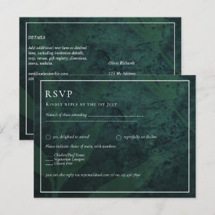 LeahG Emerald Green White Blätter Wedding Einladun Postkarte