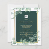 LeahG Eucalyptus Greenery Gold WEDDING QR CODE (Rückseite)