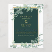 LeahG Eucalyptus Greenery Gold WEDDING QR CODE (Vorderseite)