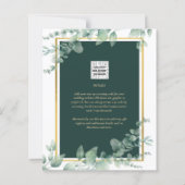 LeahG Eucalyptus Greenery Gold WEDDING QR CODE (Rückseite)