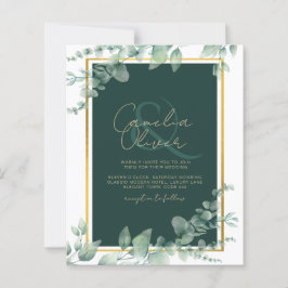 LeahG Eucalyptus Greenery Gold WEDDING QR CODE