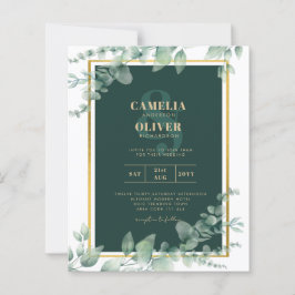 LeahG Eucalyptus Greenery Gold WEDDING QR CODE