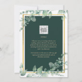 LeahG Eucalyptus Greenery Gold WEDDING QR CODE Einladung (Rückseite)