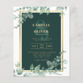 LeahG Eucalyptus Greenery Gold WEDDING QR CODE Flyer (Vorne)