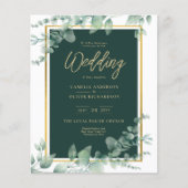 LeahG Eucalyptus Greenery Gold WEDDING QR CODE Flyer (Vorne)