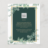LeahG Eucalyptus Greenery Gold WEDDING QR CODE Flyer (Hinten)