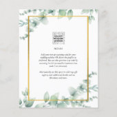 LeahG Eucalyptus Greenery Gold WEDDING QR CODE Inv Flyer (Hinten)