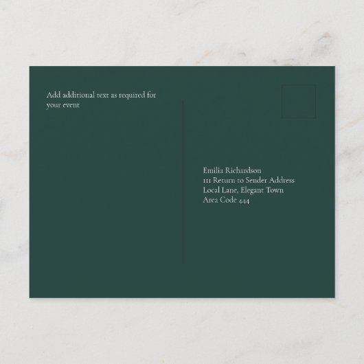 LeahG Eucalyptus Greenery Gold WEDDING QR CODE Postkarte (Rückseite)