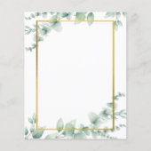 LeahG Eucalyptus Greenery Gold WEDDING Template Flyer (Vorne)