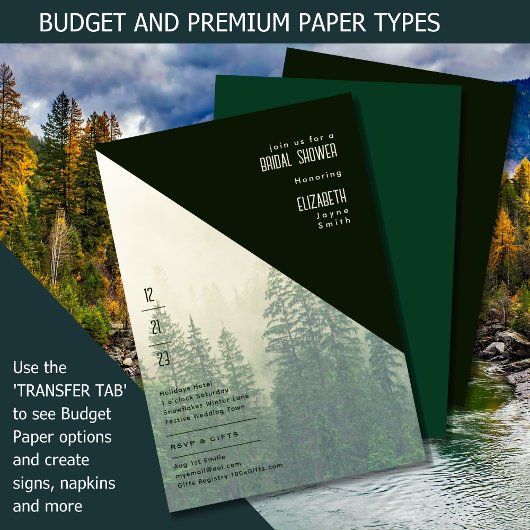 LeahG Forest Pine Winter Trees Brautparty Einladung