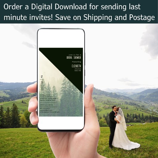 LeahG Forest Pine Winter Trees Brautparty Einladung