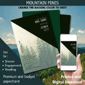 LeahG Forest Pine Winter Trees Brautparty Einladung