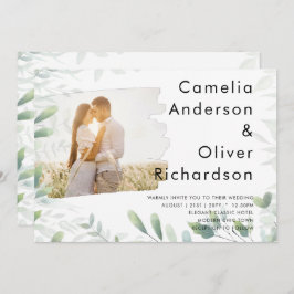 LeahG Foto Overlay GREENERY Wedding Einladung