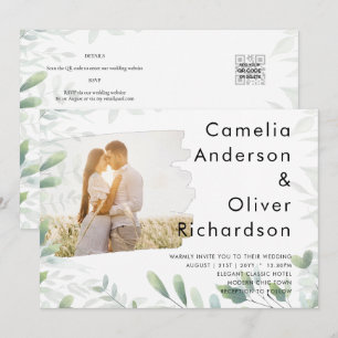 LeahG Foto Overlay GREENERY Wedding Einladung