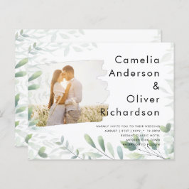 LeahG Foto Overlay GREENERY Wedding Einladung