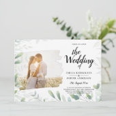 LeahG Foto Overlay GREENERY Wedding Einladung (Stehend Vorderseite)