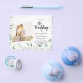 LeahG Foto Overlay GREENERY Wedding Einladung Flyer (Einzeln)