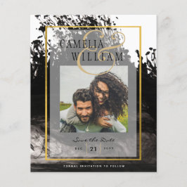LeahG FOTO Wedding Black Gold INK Rett Date Flyer