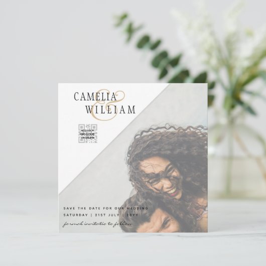 LeahG FOTO WEDDING QR CODE UAWG DATUM EINLADEN (Stehend Vorderseite)