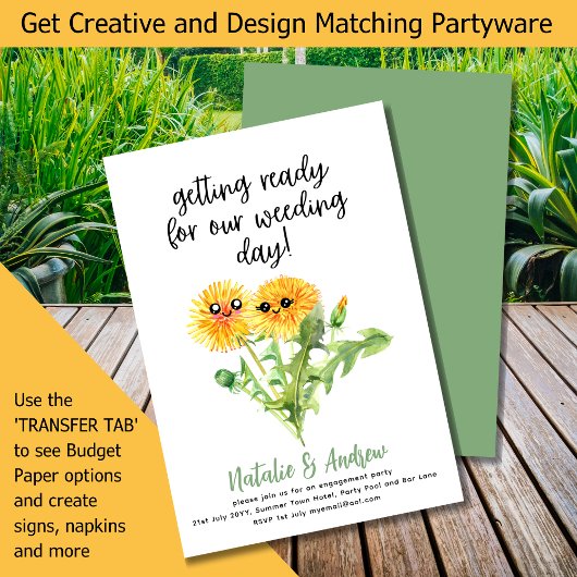LeahG Funny Niedlich Summer Brautparty Dandelions Einladung