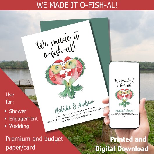 LeahG Funny Niedlich Summer Brautparty Fishies Einladung