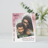 LeahG Glitzer Tropfens Foto Overlay Wedding Einlad (Stehend Vorderseite)