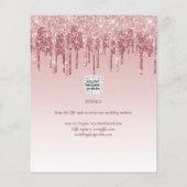 LeahG Glitzer Tropfens Foto Overlay Wedding Einlad (Rückseite)