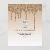 LeahG Glitzer Tropfens Foto Overlay Wedding Einlad Flyer (Hinten)