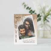 LeahG Glitzer Tropfens Foto Overlay Wedding Einlad Postkarte (Stehend Vorderseite)
