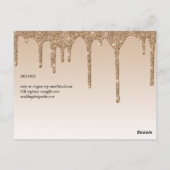 LeahG Glitzer Tropfens Foto Overlay Wedding Einlad Postkarte (Rückseite)