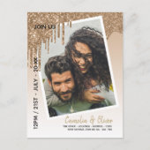 LeahG Glitzer Tropfens Foto Overlay Wedding Einlad Postkarte (Vorderseite)