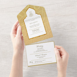 LeahG Gold Paisley - Einladung zur islamischen Hoc