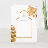LeahG Gold White Islamic Wedding lädt ein Karte (Rückseite)