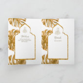 LeahG Gold White Islamic Wedding lädt ein Karte (Innenseite)