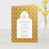 LeahG Gold White Islamic Wedding lädt ein Karte (Gelbe Blume)
