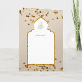 LeahG Gold White Islamic Wedding lädt ein Karte (Rückseite)