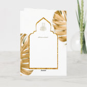 LeahG Gold White Islamic Wedding lädt ein Karte (Rückseite)