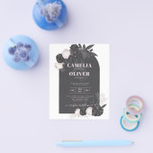 LeahG Gray Pink Roses Modern Herbst Winter Wedding Flyer (Einzeln)