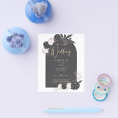 LeahG Gray Pink Roses Modern Herbst Winter Wedding Flyer (Einzeln)