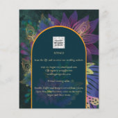 LeahG Green Lila Gold JEWEL TONES Wedding INVITE (Rückseite)