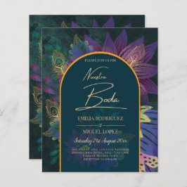 LeahG Green Lila Gold JEWEL TONES Wedding INVITE