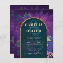 LeahG Green Lila Gold JEWEL TONES Wedding INVITE