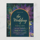 LeahG Green Lila Gold JEWEL TONES Wedding INVITE (Vorderseite)